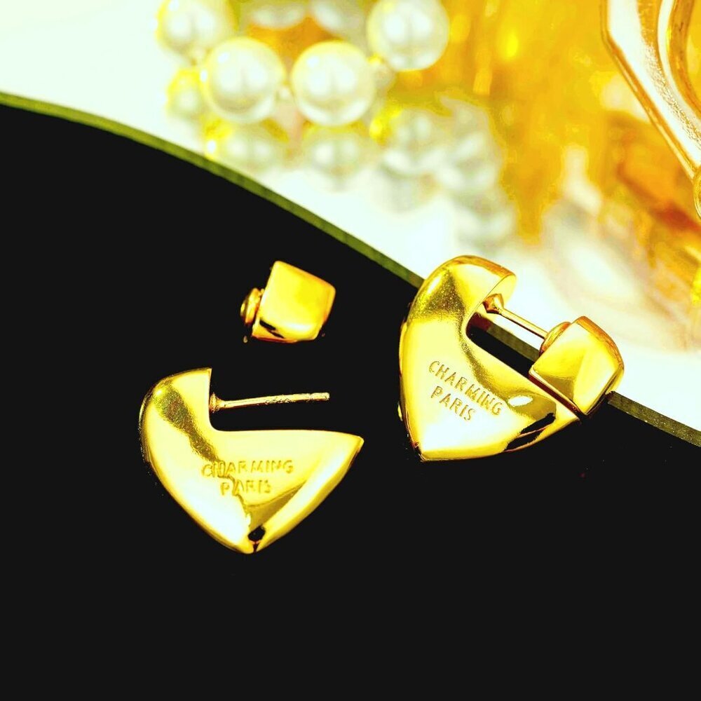 Letter Heart Star Earrings Sterling Silver Gold Plated Women Jewelry - Picture 7 of 9